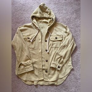 American Eagle Outfitters Yellow Waffle Knit Shacket